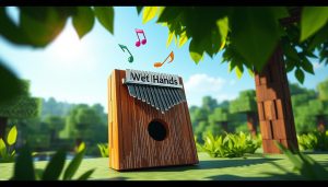 Partition kalimba Minecraft : jouer Wet hands avec des chiffres