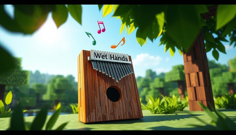 Partition kalimba Minecraft : jouer Wet hands avec des chiffres