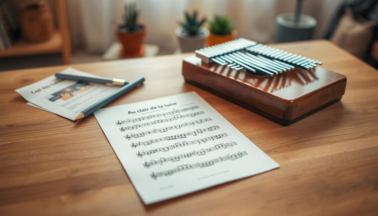 Au clair de la lune au kalimba : partition débutant 17 lames